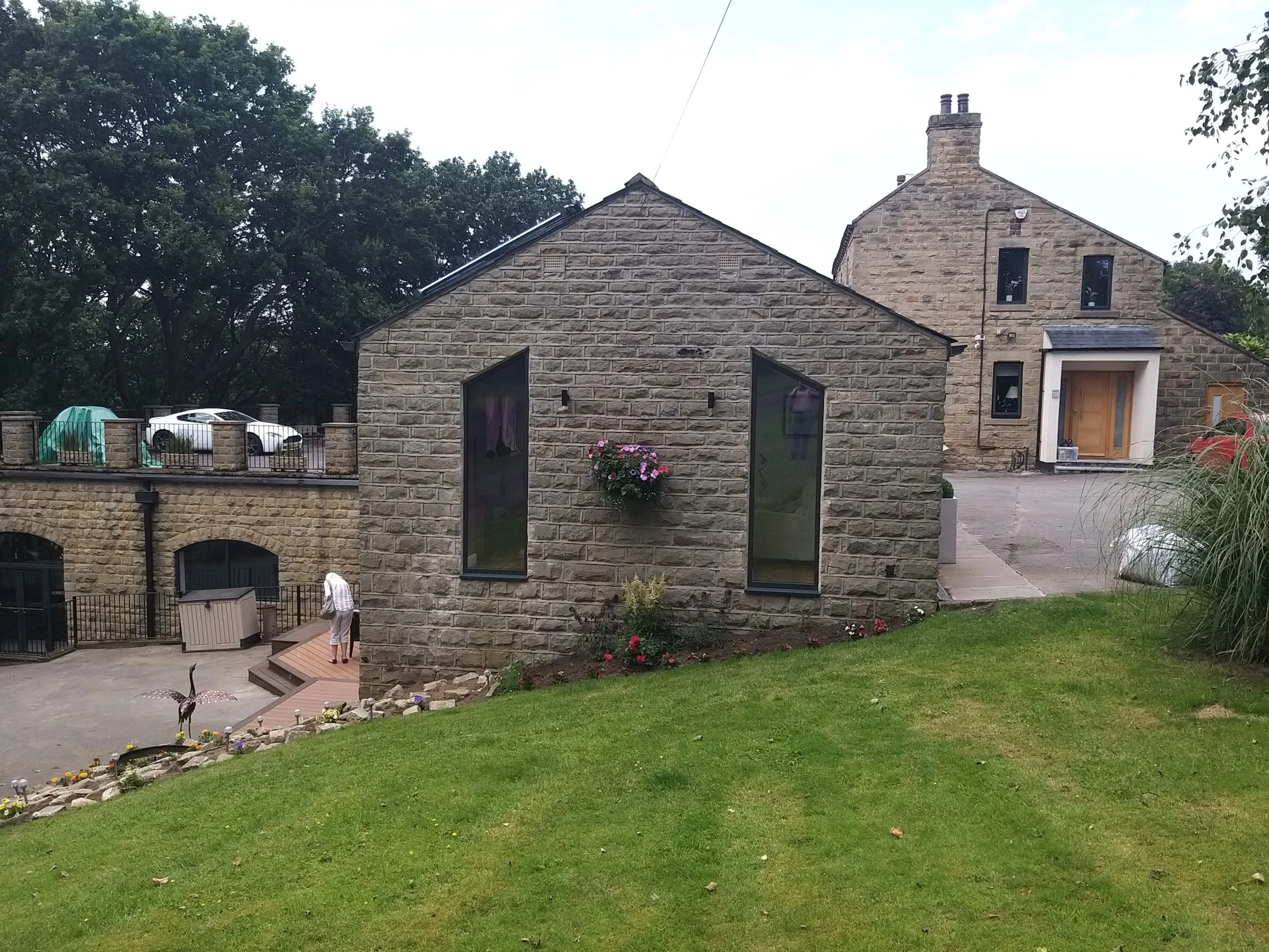 Garage conversion windows and outside arrangement