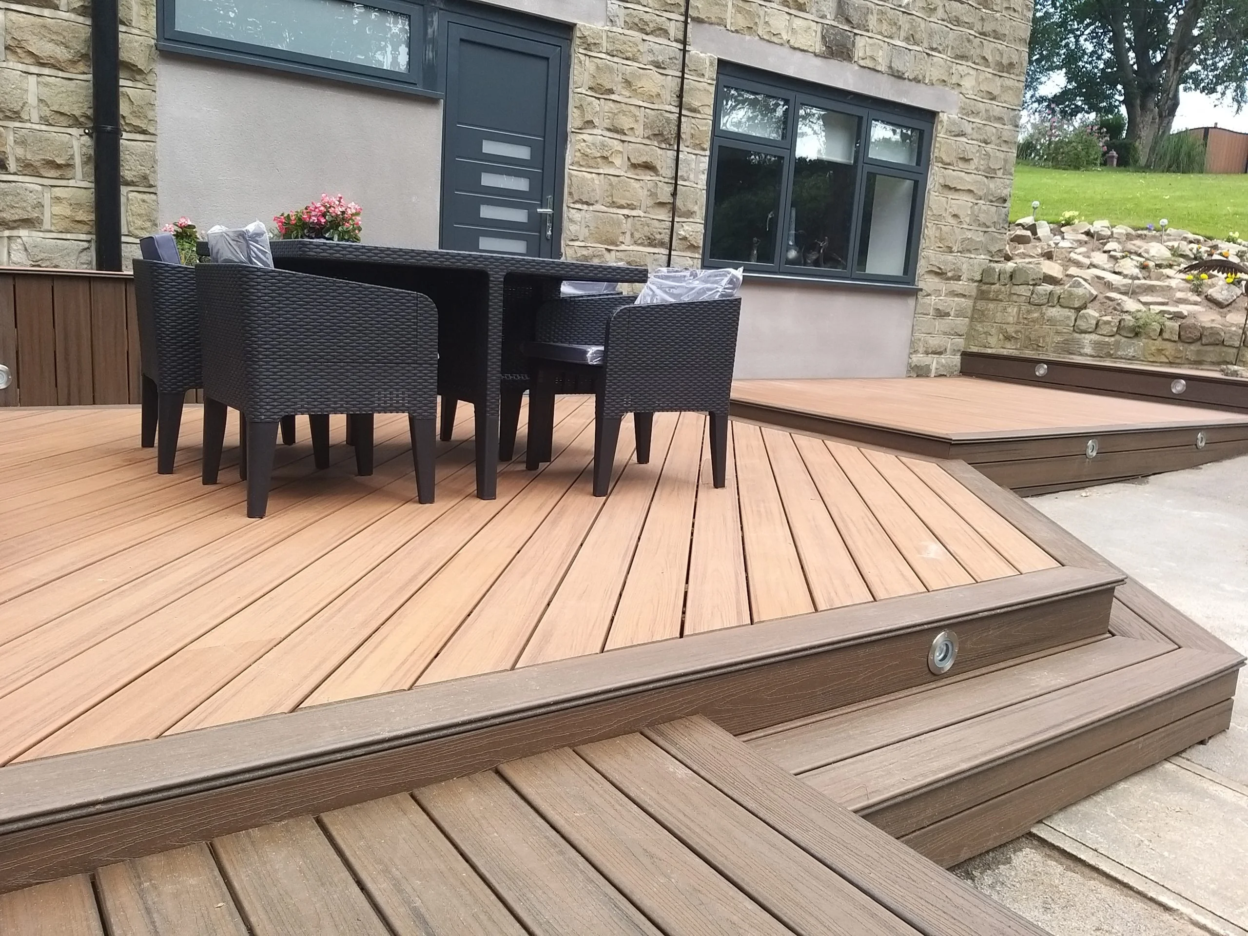 decking area in converted garage