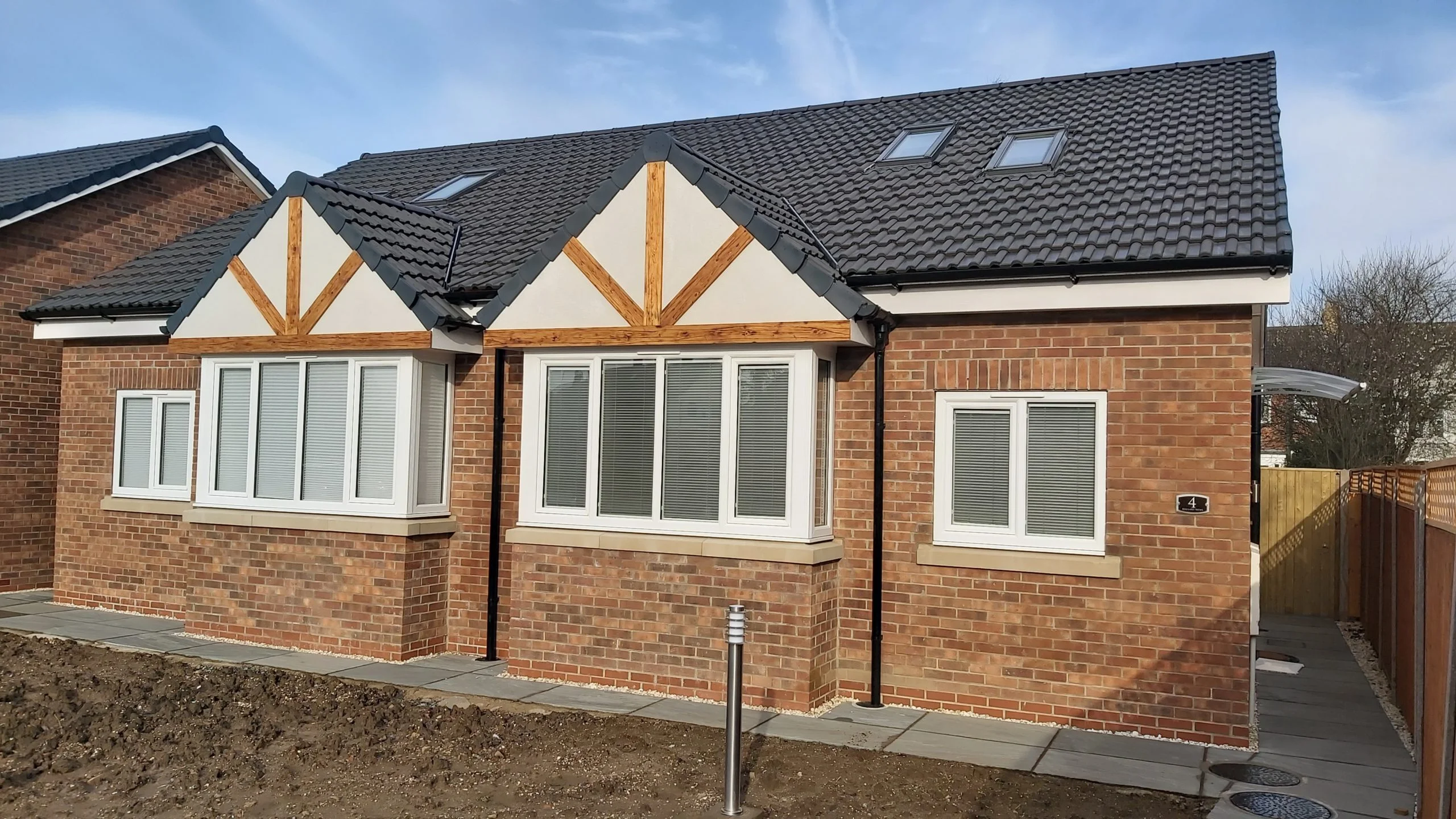 Individual shot of newly built bungalow