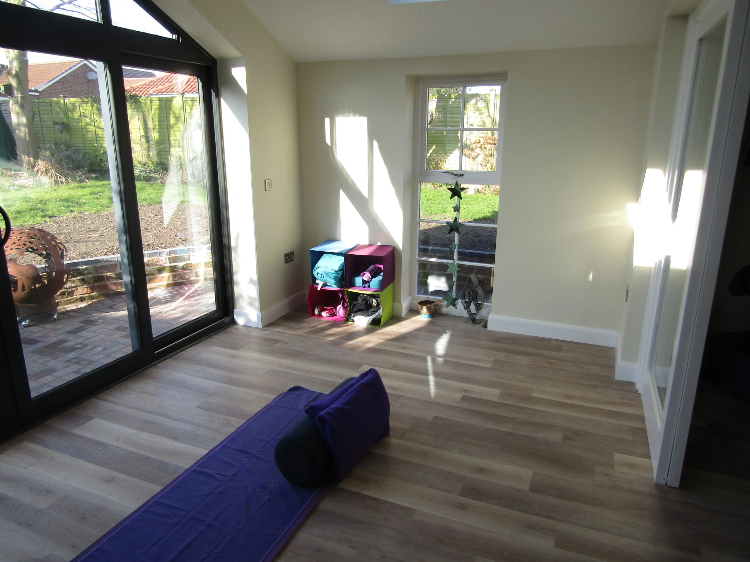 Garden window inside garage conversion