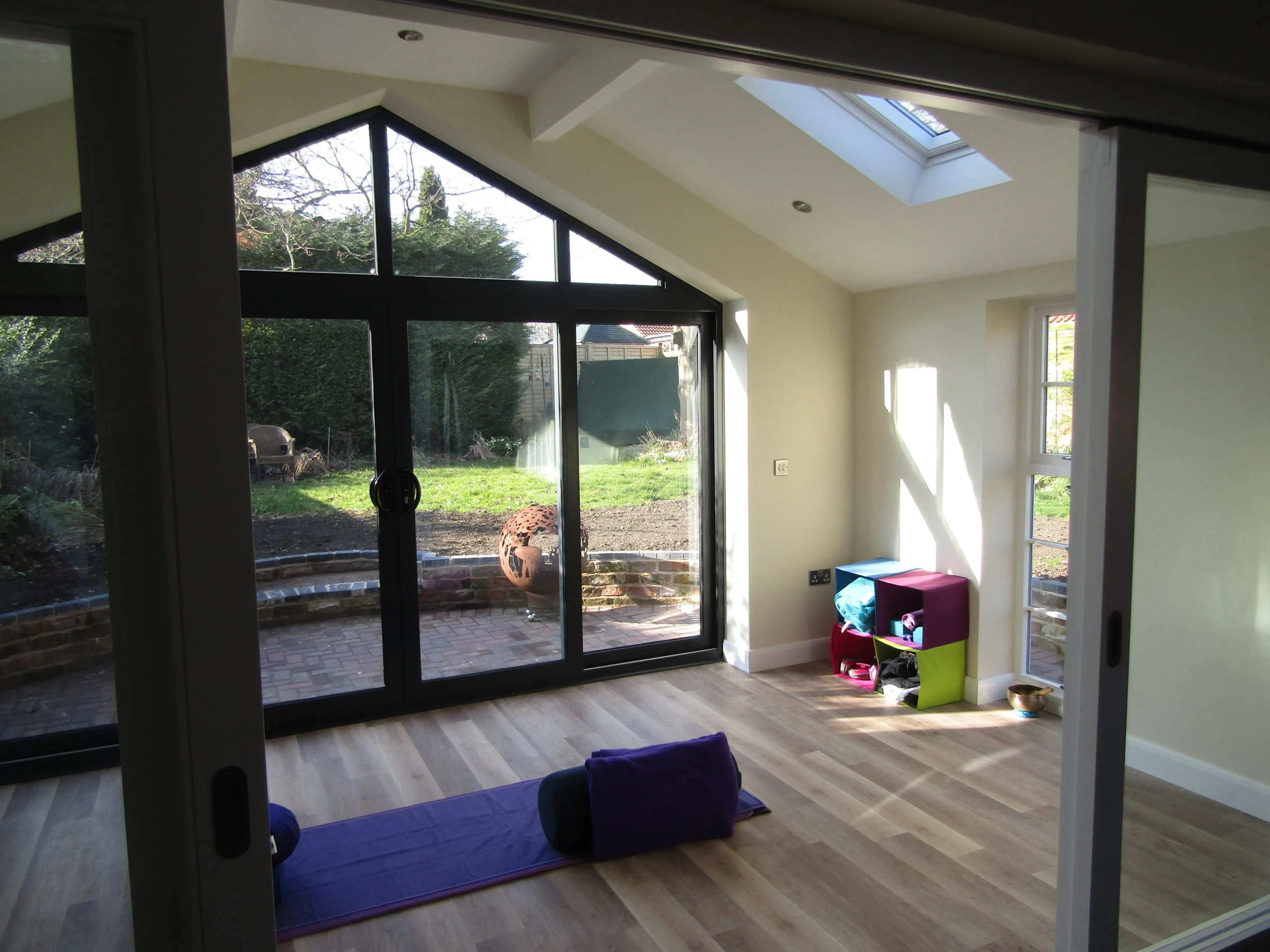 view of fitness equipment inside garage gym