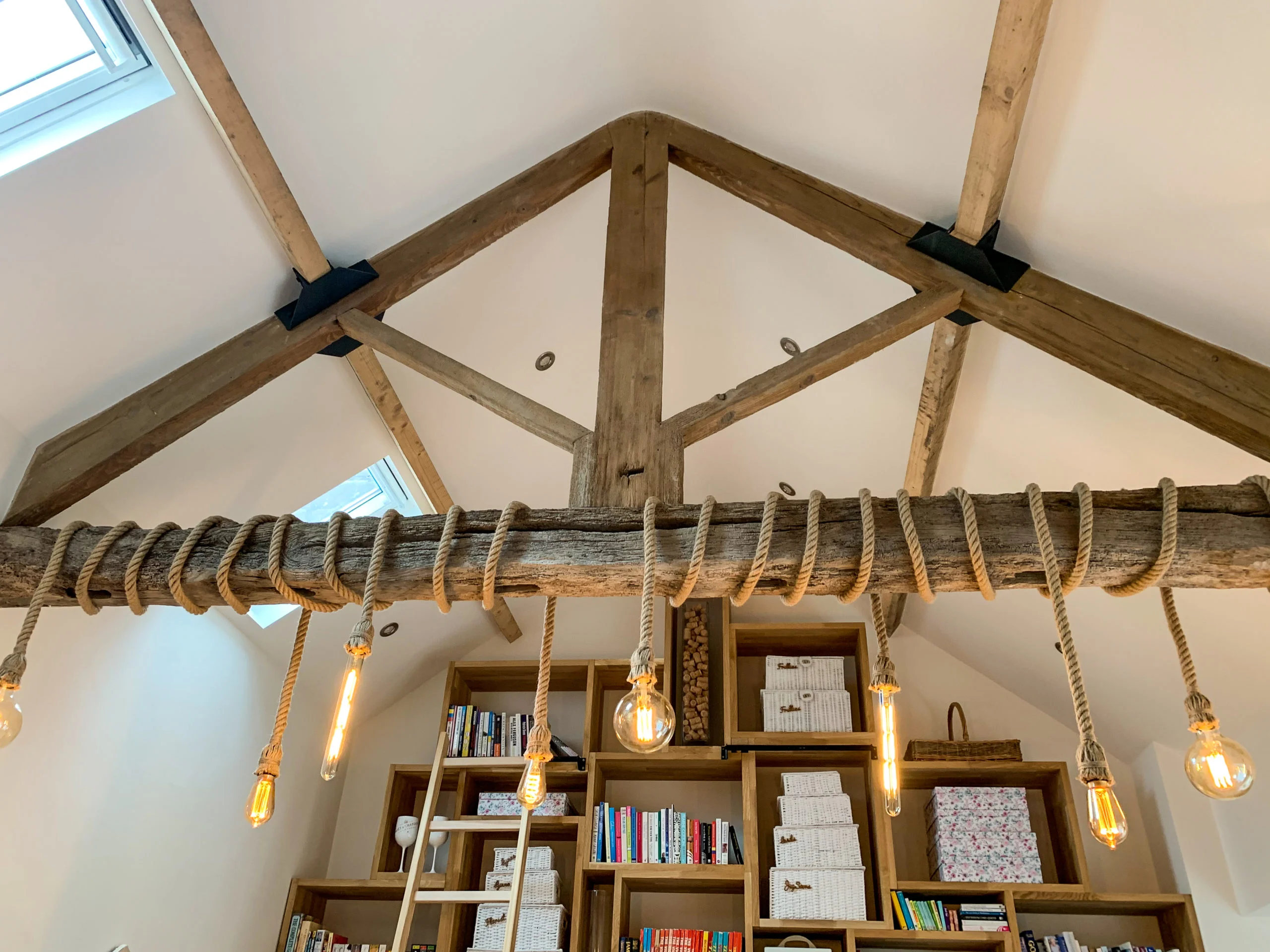 Decorated roof of barn conversion