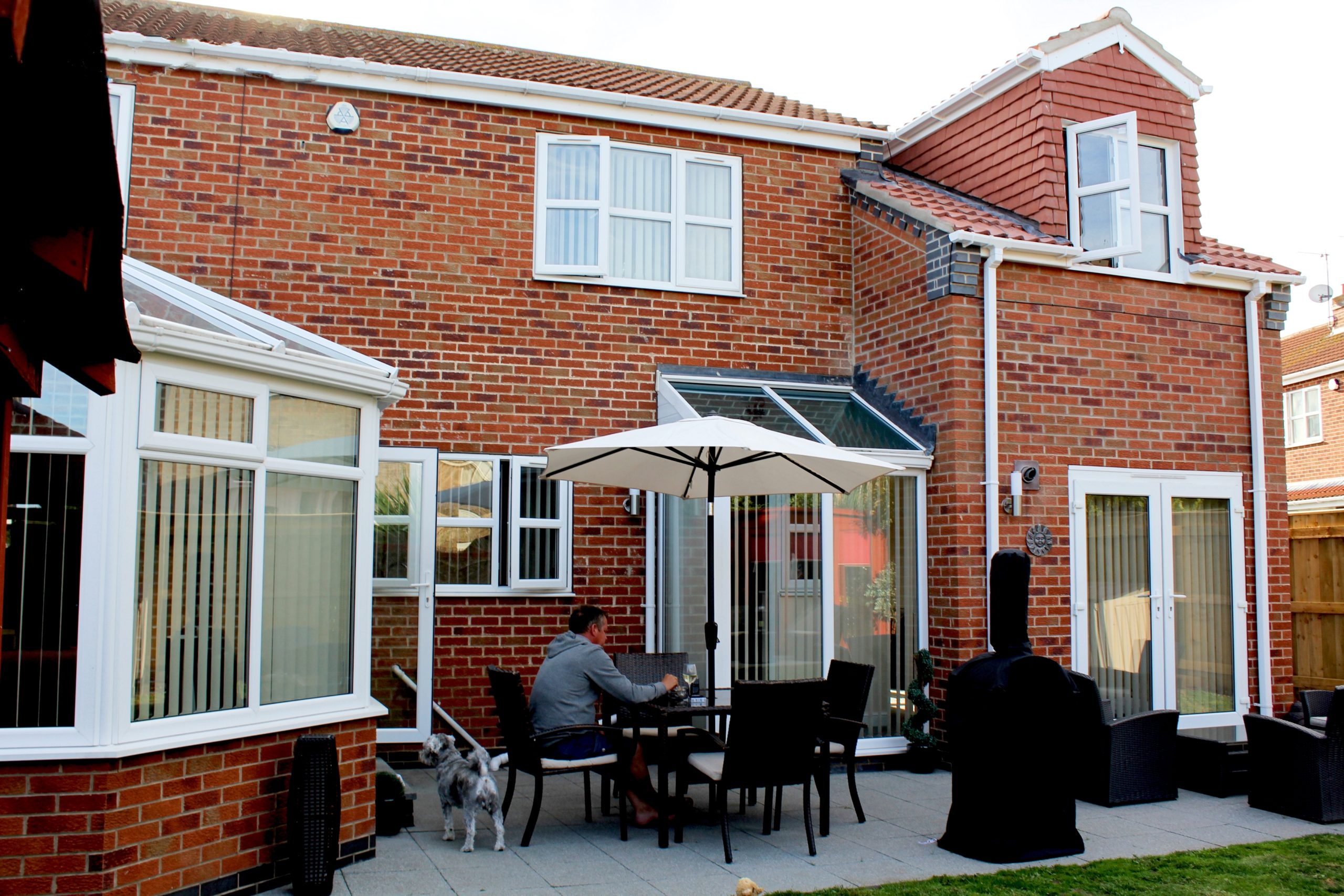 Garden view of double storey extension